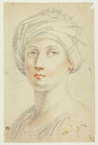 Portrait Bust of Young Woman in Turban