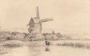 Cattle Watering by a Windmill on Dulwich Common