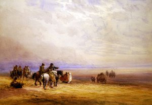 Preparing to cross Lancaster Sands by David Cox