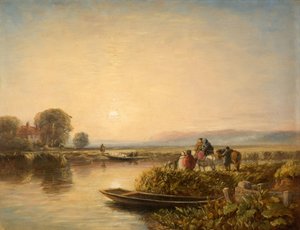Waiting For The Ferry - Morning by David Cox the elder
