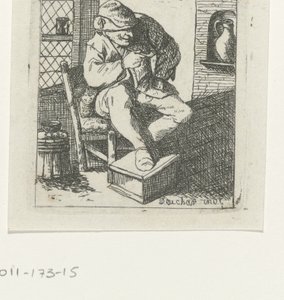 Man Smoking a Pipe on a Chair