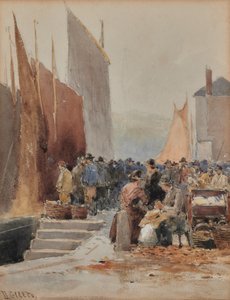 Harbour Scene: Arrival of Fishing Fleet by David Gould Green