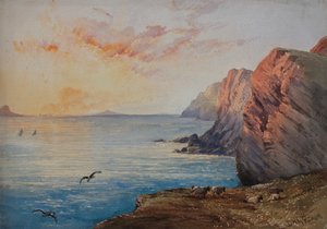 Dorset Coast at Sunset by David Hall McKewan