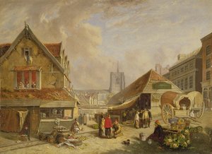 The Old Fishmarket, Norwich, 1825 by David Hodgson