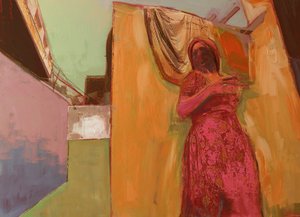 Woman in Pink Dress, 2016 by David McConochie