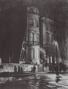 London: Piccadilly-Night, The Savile Club by David Muirhead (after) Bone
