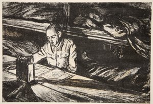 On a hospital ship at night: the Orderly, illustration from 