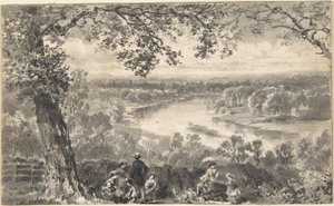View of the Thames with Figures in Foreground by David Octavius Hill