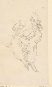 Seated Fisherman by David Pièrre Giottino Humbert de Superville
