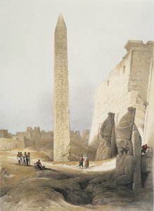 Obelisk at Temple at Luxor, engraving by David Roberts