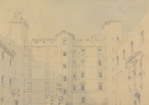 Linlithgow Palace Courtyard, West Lothian by David Roberts