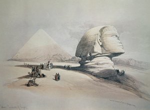 Sphynx at Giza. Lithography by David Roberts