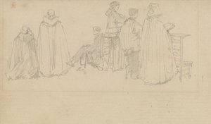 Studies of Figures in a Church by David Roberts