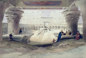 View from under the Portico of Temple of Edfou, Upper Egypt, plate 32 from Volume I of Egypt and Nubia, engraved by Louis Haghe