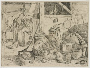 Kitchen Interior by David Teniers (II) (attributed to)