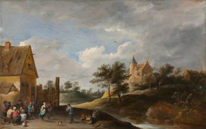 Landscape with Peasants Dancing by David Teniers the Elder
