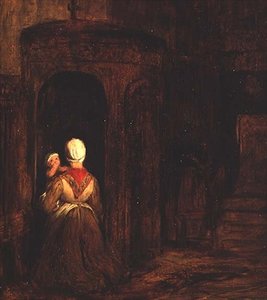 Woman with a Baby Kneeling at a Confessional by David Wilkie