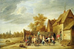 Peasants Dancing Outside an Inn by David Teniers the Younger