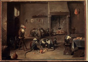 Monkeys in the Kitchen by David Teniers the Younger
