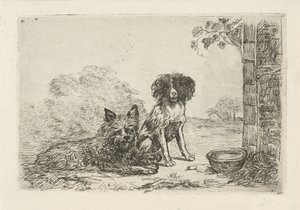Two Dogs by David van der Kellen