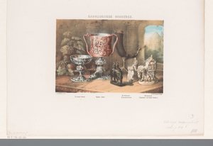 Carolingian Cups, Drinking Horn, and Figurines by David van der Kellen