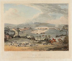 Full Cry / Hounds Crossing the Brighton Road at Mersham by Dean Wolstenholme