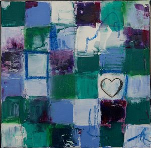 Abstract Grid Heart by Deb Chaney
