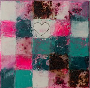 Distressed Heart Grid by Deb Chaney
