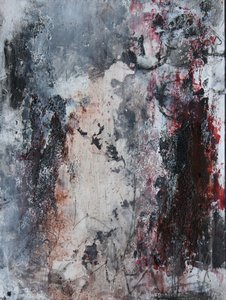 Gritty Abstract Red by Deb Chaney