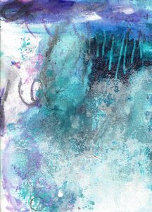 Serene Teal Abstract Flow by Deb Chaney