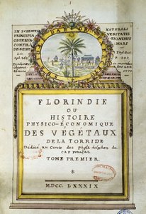 Frontispiece of Florindie ou Historie physico-economique des vegetaux de la Torride by Delahaye Delahaye