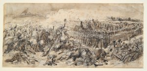 Battle Scene (Study for The 2nd Light Cavalry Withstanding the Onslaught of the Arabs) by Denis Auguste Marie Raffet