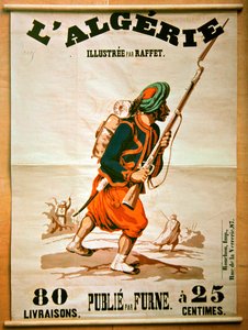 Bookshop Poster Advertising a Series of Publications on Algeria, 1843