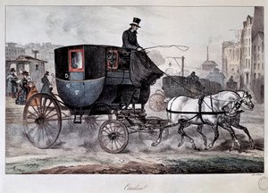 Public Transport in the 19th Century: A Cab in the Streets of Paris by Denis Auguste Marie Raffet