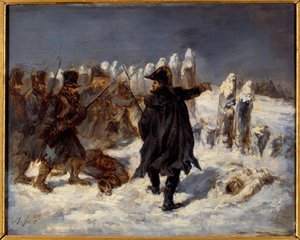 Russian retreat episode. Napoleonic War (1812). Marshal Michel Ney (1769 - 1815) at the Redoubt of Kovno (1812) by Denis Auguste Marie Raffet