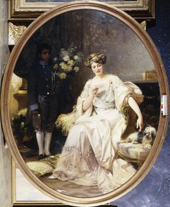 Portrait of a Lady, Said to be Anna de Noailles, Seated Full Length, with a Negro Page in an Interior