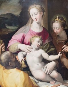 The Mystic Marriage of St Catherine by Denys Calvaert or Calvart