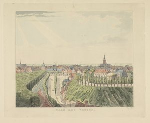 Nijmegen, View from the Belvedere Towards the West (Views Around the City of Nijmegen) (Geldersch Panorama or Round View Drawn from Life at Belvedere in Nijmegen) by Derk Anthony van de Wart