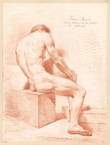 Seated Male Nude, Seen from the Back (1st prize 1790) by Derk Anthony van de Wart