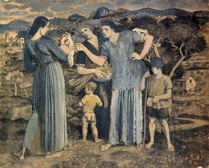 Mothers and Children in Landscape by Derwent Lees
