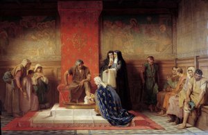 Saint Elisabeth of France Washing the Feet of the Poor by Desire Francois Laugee