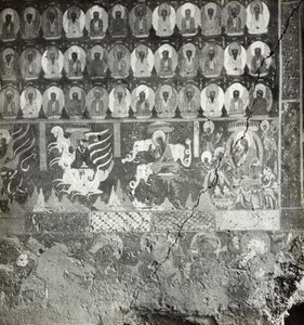 The Thousand Buddhas and Nidāna of Lady Sumati, Cave 275, North Wall, Dunhuang Caves, China by Desmond Parsons