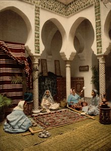 Moorish Women making Arab Carpets, Algiers, Algeria, c.1899 by Detroit Photographic Co.