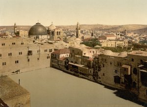 The Pool of Hezekiah, Jerusalem, Holy Land, c.1890-c.1900 by Detroit Photographic Co.