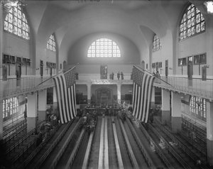 Inspection Room, Ellis Island, New York City, c.1910