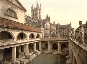 Roman Baths and Abbey, Bath, c.1890-1900 by Detroit Publishing Co.