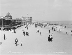 The Beach at Rockaway, New York, 1900-06 by Detroit Publishing Co.