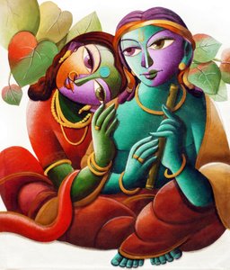 Krishna Radha Divine Love by Dhananjoy Mukherjee