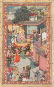 Circumcision ceremony for Akbar’s sons, painting 126 from an Akbar-nama Book of Akbar... by Dharam Das