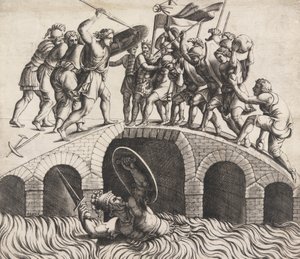 Horatius Cocles Saving Himself by Swimming